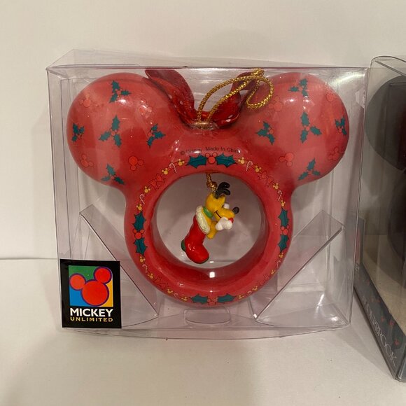 Christmas Disney Ornaments Mickey and Pluto New - Picture 3 of 4